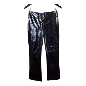 Tiger Mist Black Faux Leather High Rise Bootcut Pants Goth Biker Women's Small